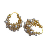 Irregular Metal Pearl Earrings European And American Styl