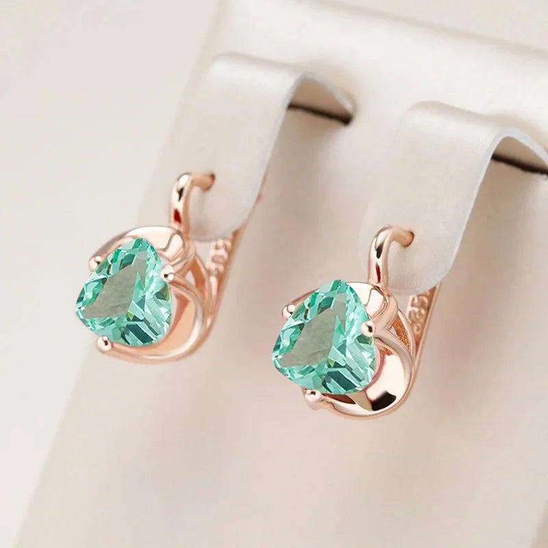 585 Rose Gold Color Luxury Earrings for Women