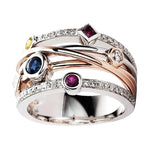 Colorful Cubic Zirconia Geometric Women’s Ring