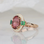 Elegant Garnet Zircon Antique Marble Ring