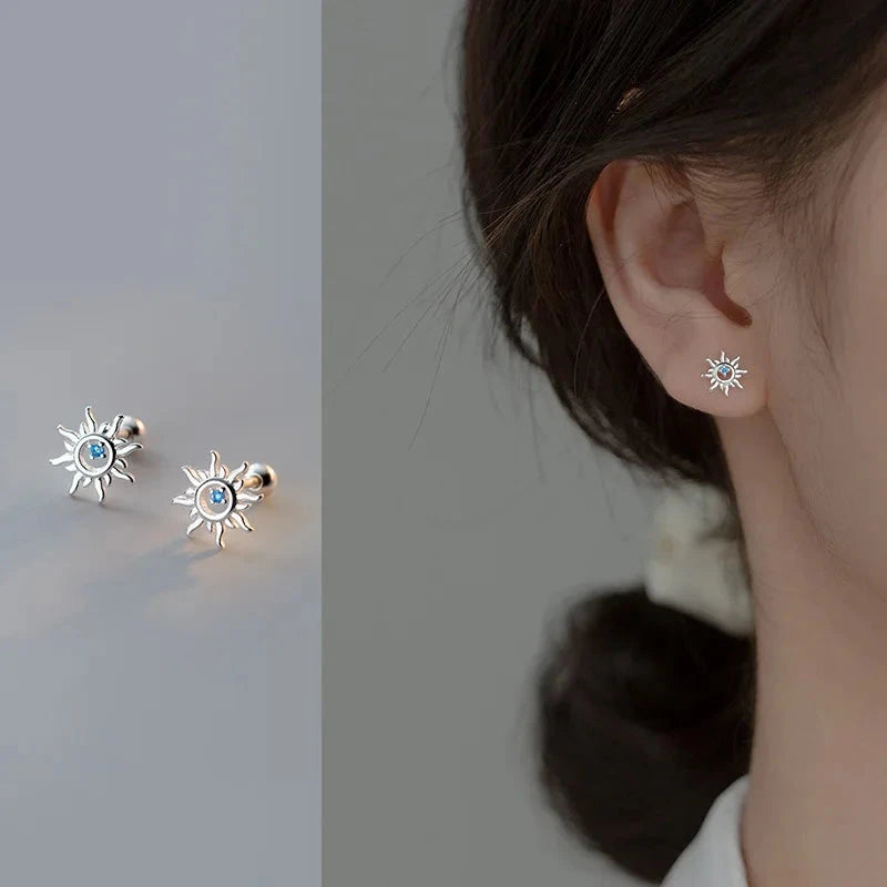 Sun Small Stud Earrings For Women