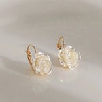 2025 New Elegant White Flower Pendant Dangle Earrings Korean Fashion Jewelry Party Girl's Sweet Accessories For Woman's Earrings