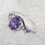 Luxury Oval Purple Cubic Zirconia Women Rings