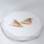 585 Rose Gold Triangle Dangle Earrings
