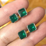 Vintage 925 Sterling Silver 3CT Created Emerald Gemstone