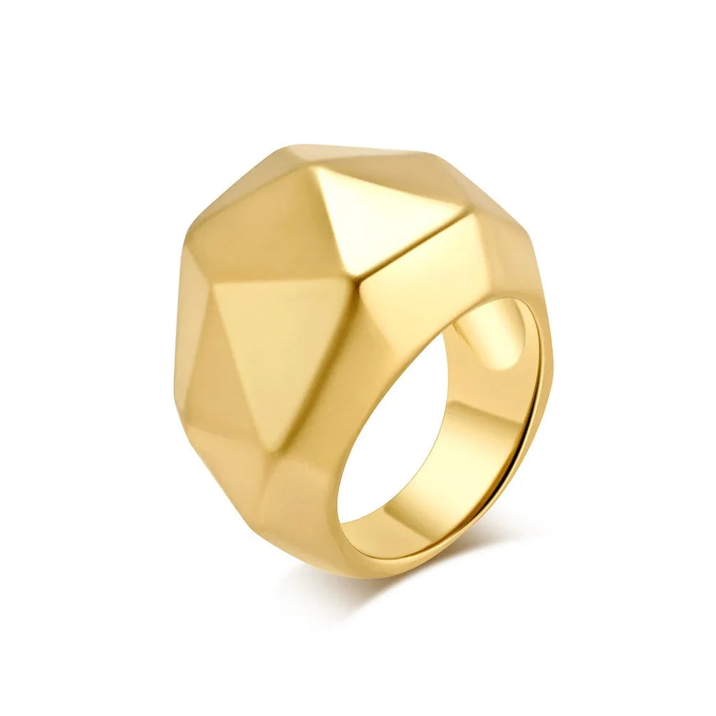 Stainless Steel Triangle Geometric Ring for WomenGOLD6