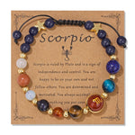12 Zodiac Signs Natural Stone BraceletScorpioAdjustable