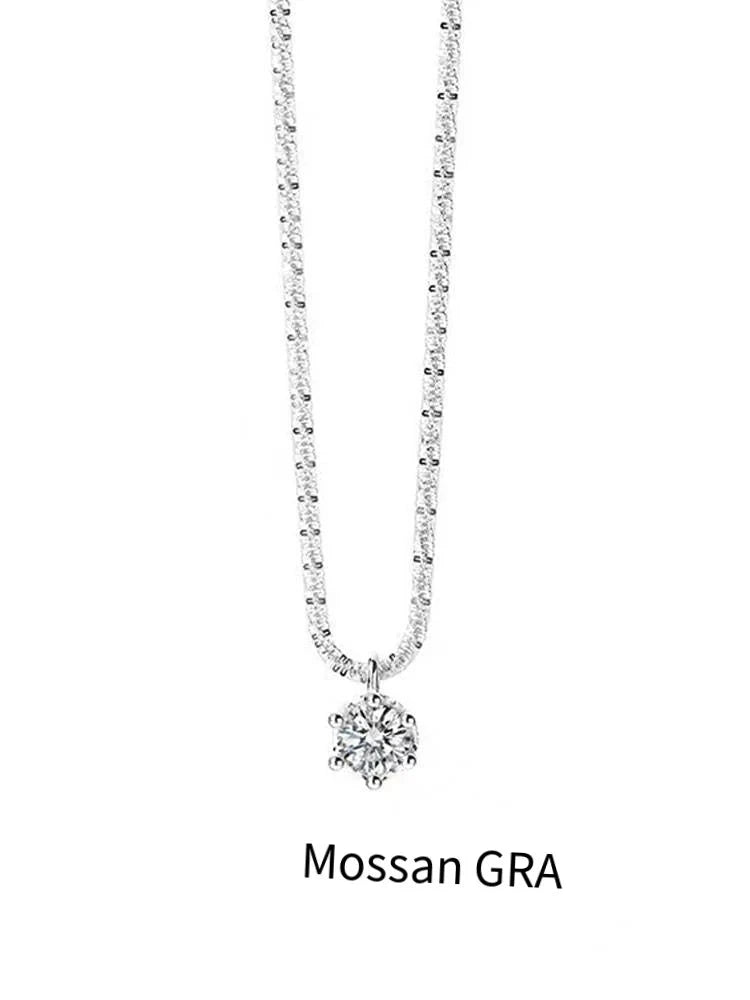 Women's Necklace Super Sparkly Moissanite Pendant NecklaceMosan diamond1CT