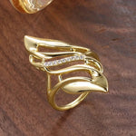 Hollow Out Modern Shaped Finger Ring for Women