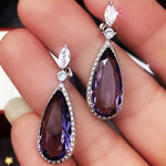 Sapphire Dangle Earring Jewelry 925 Sterling silver Party Wedding Drop EarringsE1448