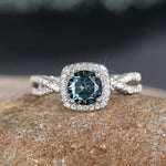 Luxury Blue Zirconia Wedding BandT02056