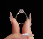 1CT Moissanite Twisted Ring Retro Lace Statement Round Cut