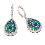 Blue-Green Cubic Zirconia Drop Earrings for Women
