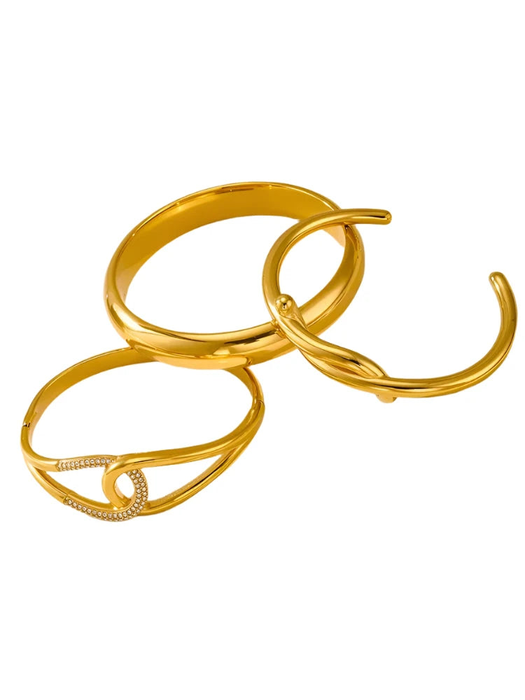 18k Gold Plated Stainless Steel Bracelet Bangles for Women
