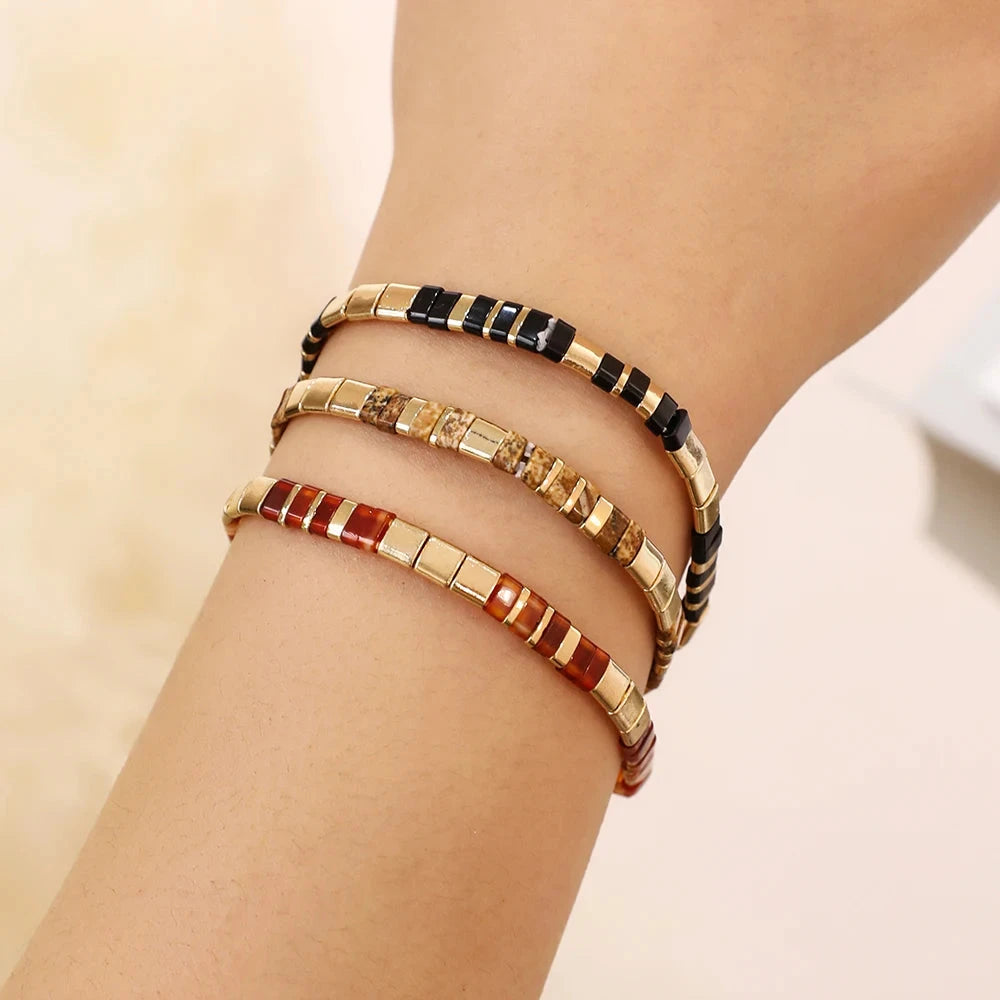 Colorful Miyuki Tile Beads Bracelet