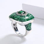 Handmade Enamel Emerald RingRing