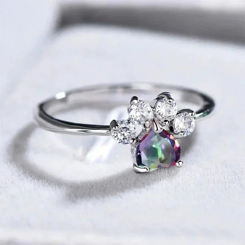 2025 New Fashion Cute Women's Colorful Zirconia Engagement Ring Design Finger Accessories Party Jewelry