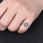 Elegant Oval Zircon Bridal Geometric Ring for Women7T0849