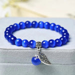 Natural Cat Eye Stone Bracelet Charm Women Opal Beaded Bracelets