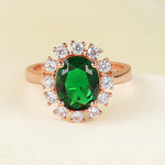 Elegant Green Crystal Ring for Women – ZHOUYANG R088