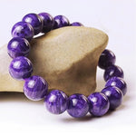 Polished Charoite Beads Bracelets Purple Dragon Crystal Amethyst Stonediameter 14mm