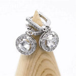 Brilliant Round Cut Cubic Zirconia Drop Earrings for Women