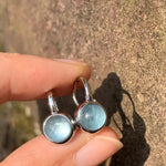 Natural Aquamarine Drop Earrings for Women Blue Simple Jewelry ClassicSTYLE ACopper