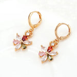 Cute Colorful Crystal Flower Hoop Earrings for Women