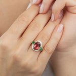 Elegant Garnet Zircon Antique Marble Ring