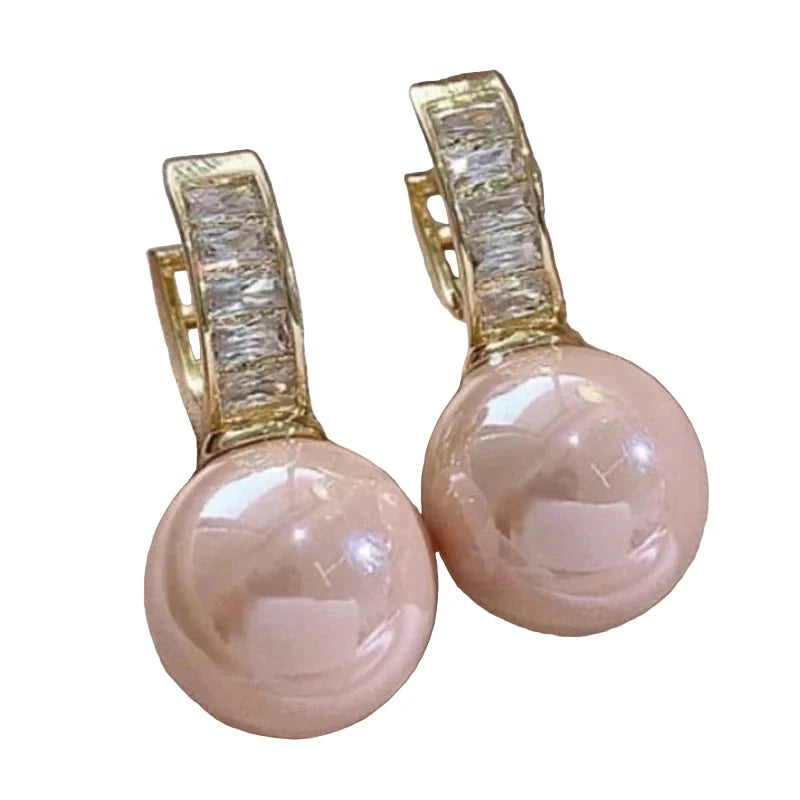 Elegant Gold-Plated Pearl Earrings for Women65860