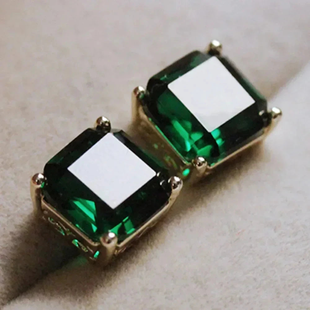 Luxury Green Crystal Drop Earrings – Women's Anniversary GiftE2007