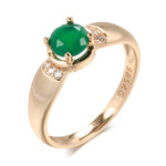 Circle Cut Emerald Gold RingRing
