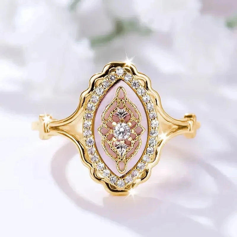 Luxurious High-End Lace Ring for WomenGold6