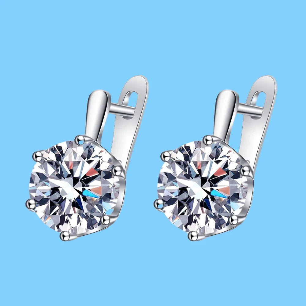 Elegant 925 Sterling Gold Zircon Earrings