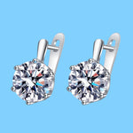 Elegant 925 Sterling Gold Zircon Earrings