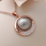 New Fashion Round Simulated-Pearl Pendant Necklace for WomenRGDG