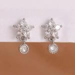 Luxury Stainless Steel Star Dangle Earrings For Womensilver-white-2PCS 1