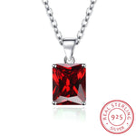 9*10mm Ice Cut Topaz High Carbon Diamond Pendant NecklaceRed