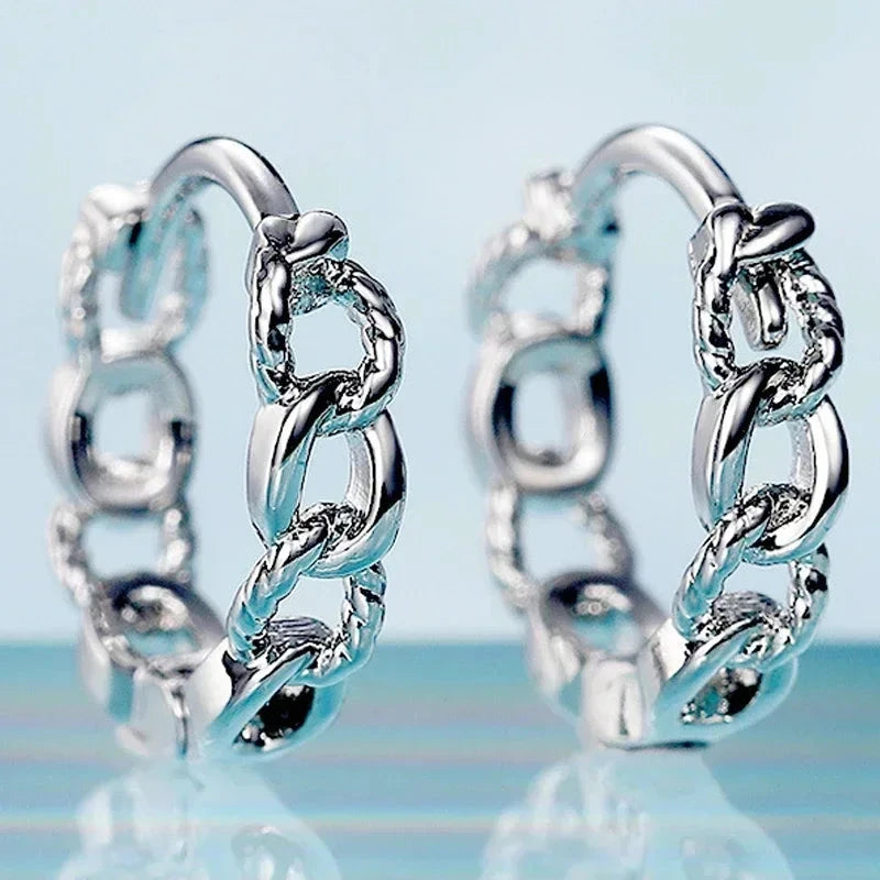 Versatile Women’s Hoop Earrings with Cubic ZirconiaE892