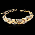 Women's Bracelet Gold Twisted Shining Crystal Stone