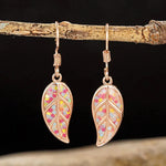High-End Elegant Rose Gold Long Leaf Earrings for Women