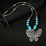 2024 Ethnic Hand Pendant Necklace Vintage TurquoisesNA3005