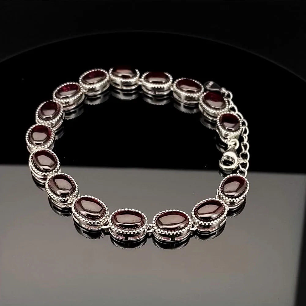 Natural Purple Teeth Garnet Women's Bracelet Ruby