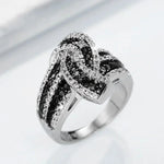 Luxury Shiny White Black Enamel Rings for Women