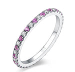 Sapphire Moissanite 925 Sterling Silver Wedding Ring0pink4