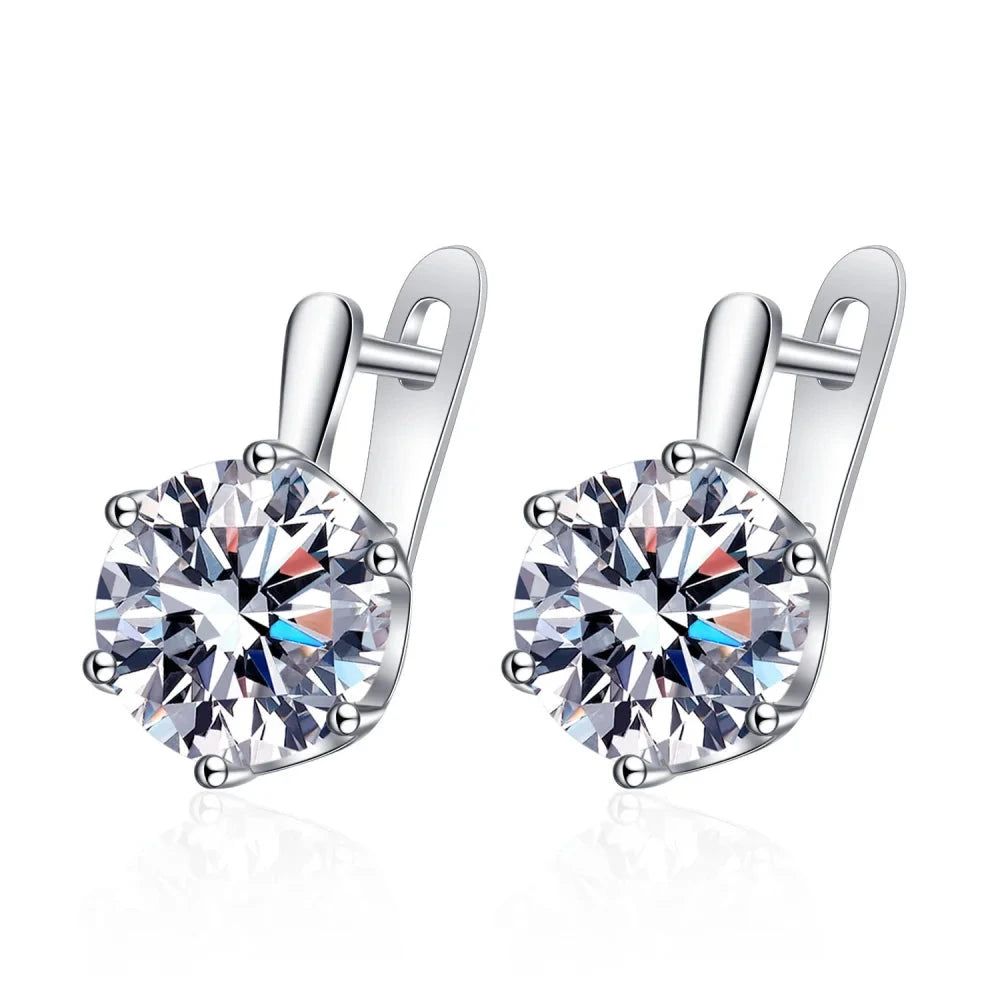 Elegant 925 Sterling Gold Zircon Earrings