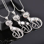 Cute Opal Stone Rhinestone Animal Necklace Pendant Long Necklaces