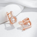585 Rose Gold Swaying Zircon Earrings