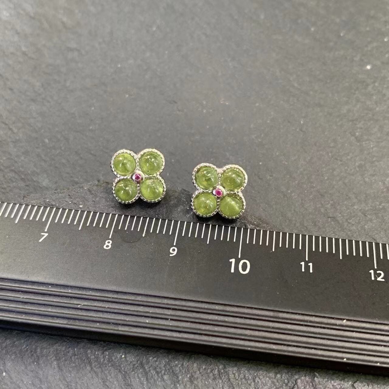 5MM Natural Peridot Stud Earrings For Women Real 925 Sterling Silver Vintage Femme Gift Prevent Allergy Fine Jewelry Stone0