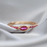 Elegant 585 Rose Gold Simple Slim Natural Zircon Rings For Women